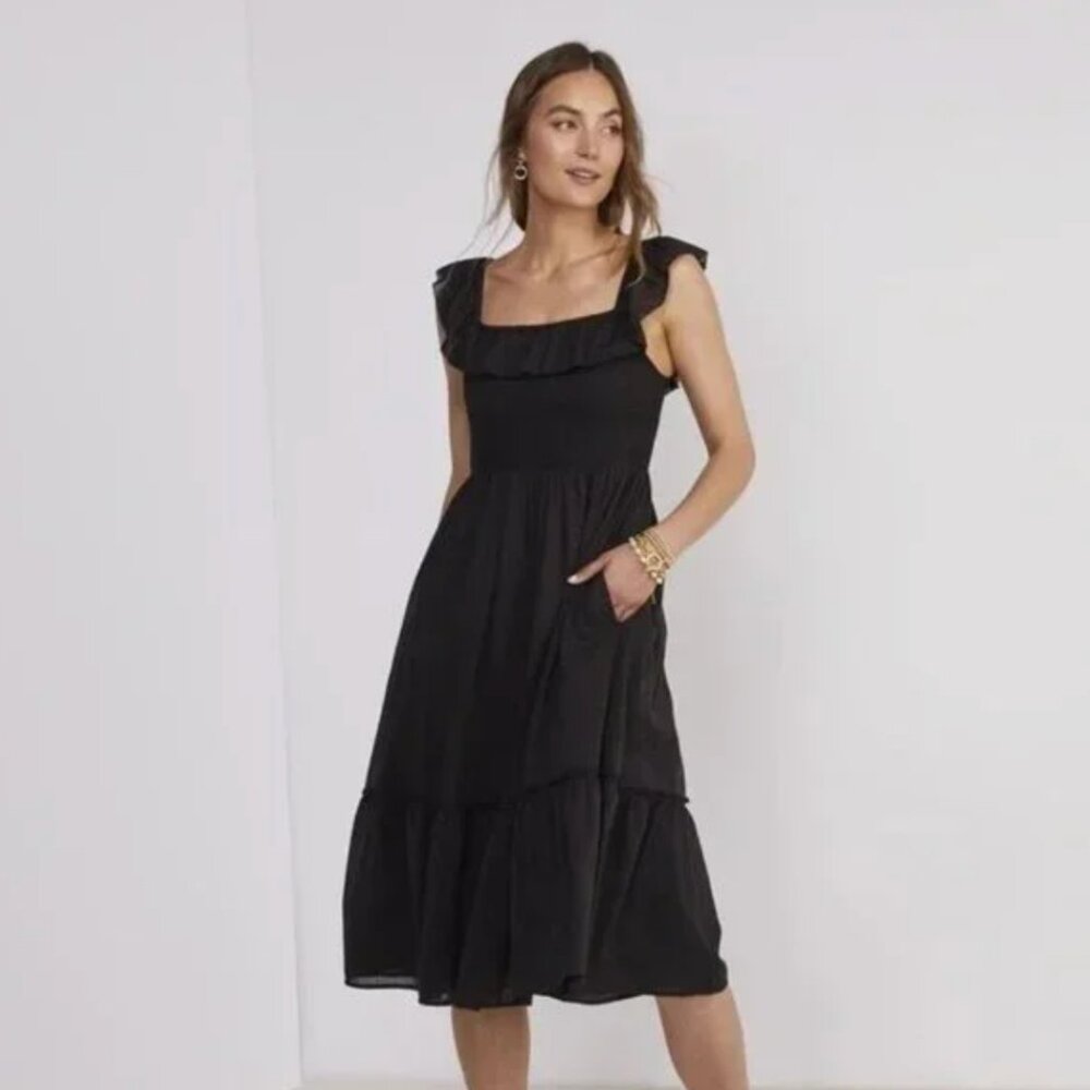 Vineyard Vines Black Midi Dress